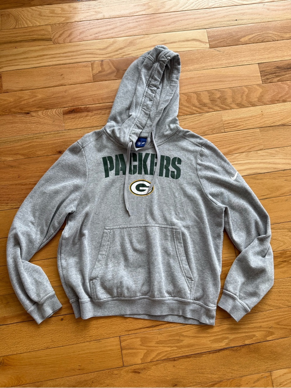 Nike Gray Green Packers Pullover Hoodie